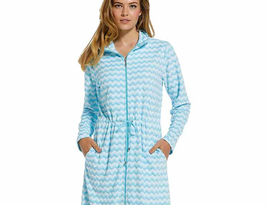 Trendy damesbadjas met ritssluiting