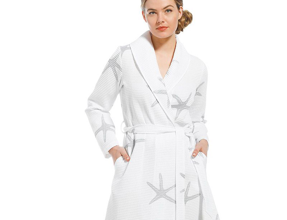 Sauna wafelbadjas dames - zeester