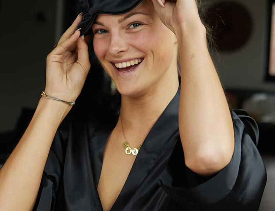 Satijnen kimono dames - zwart