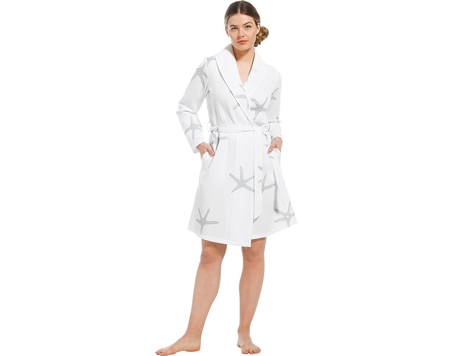Sauna wafelbadjas dames - zeester