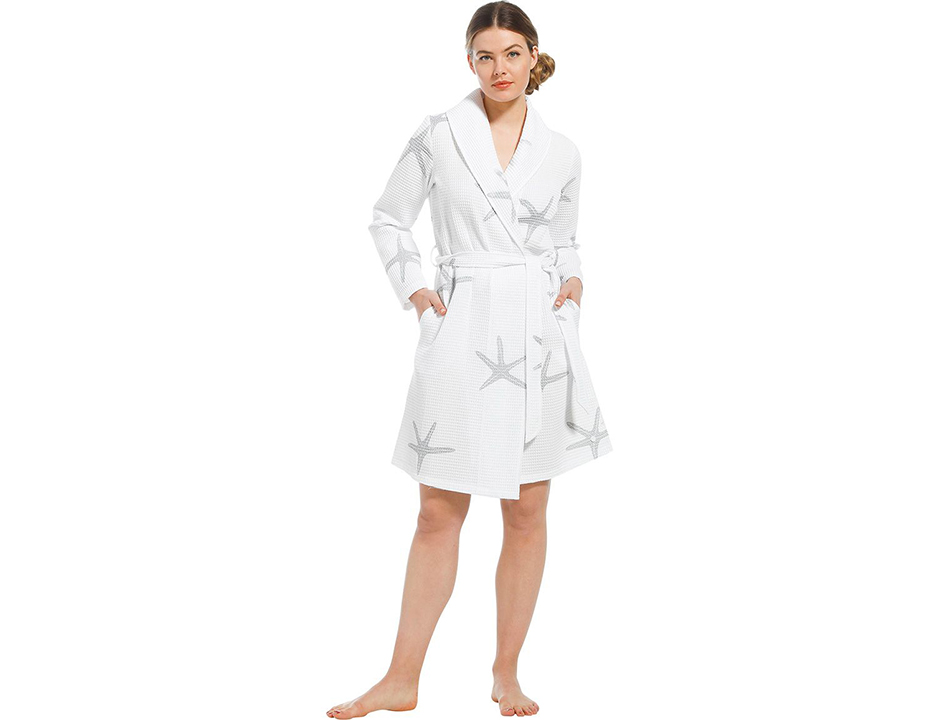 Sauna wafelbadjas dames - zeester